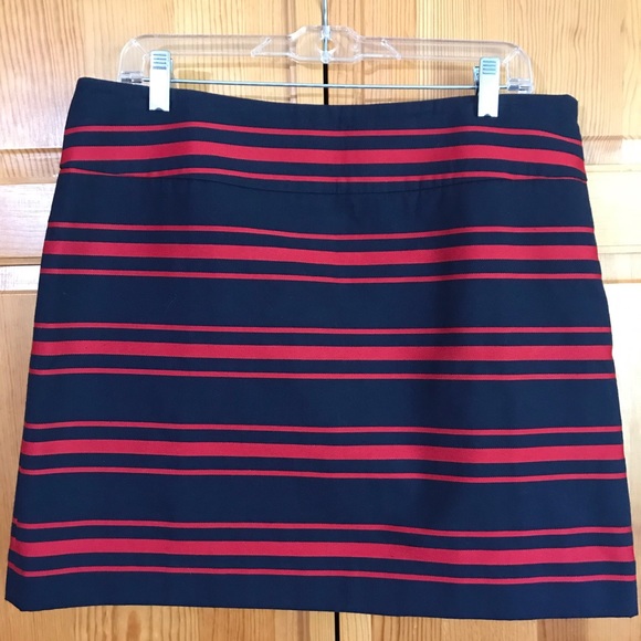 LOFT Dresses & Skirts - LOFT Navy Blue Red Striped Pencil Mini Skirt 12
